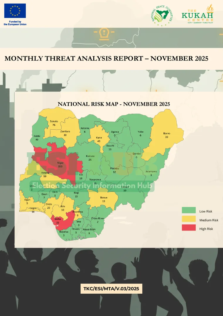 Cover of Monthly Threat Assessment Report, November 2025