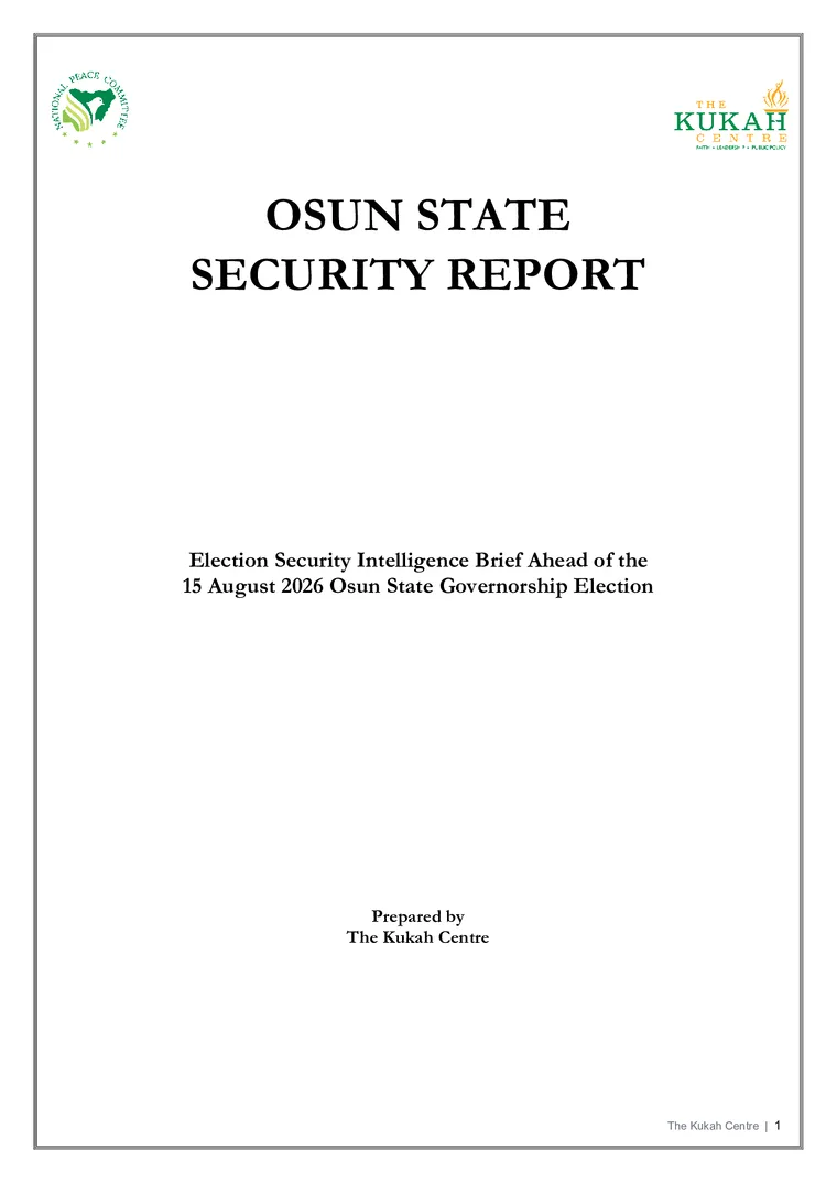 Cover of Osun State Security Report